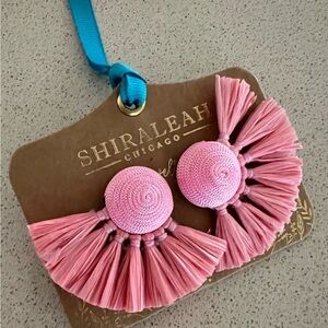 Shiraleah Pink Fan Tassel Earrings